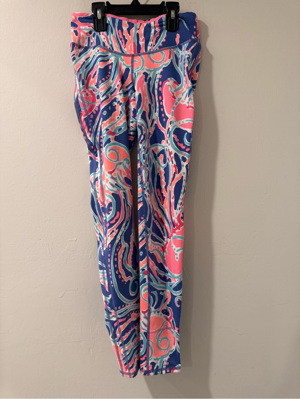 Lilly Pulitzer LUXLETIC Pink & Blue Swirl Print Leggings